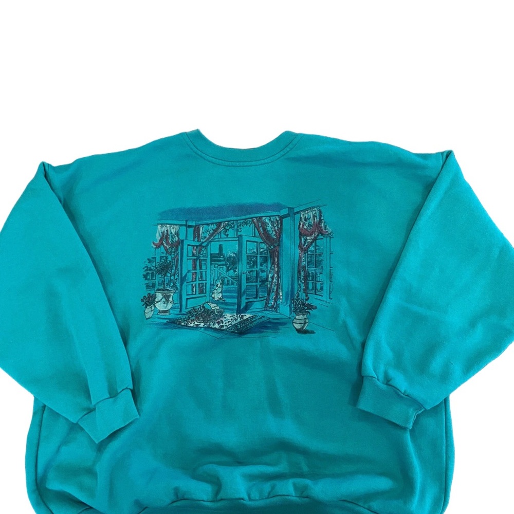 Vibrant Teal Men's Crewneck Sweater